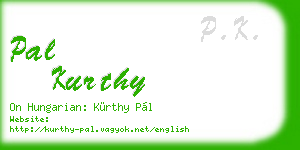 pal kurthy business card